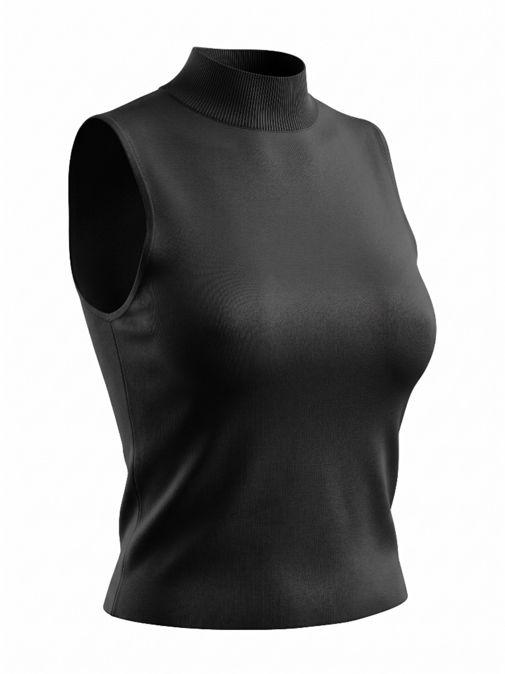 Zara faux leather ribbed turtleneck top size M